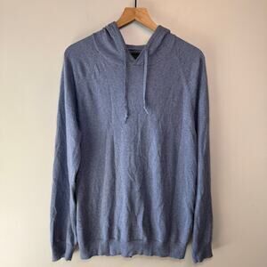 14th & Union Men's Cotton Cashmere Pullover Hoodie Sweater Top Blue Size Medium